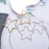 Set de tres piezas de pendientes de línea de estrella de cinco puntas de acero inoxidable con forma de pendientes grandes de línea redonda joyería al por mayor