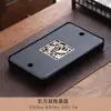 Bandeja de té de piedra de porcelana Wujin de imitación de lujo ligero para el hogar, juego de té, mesa de té pequeña, mesa de almacenamiento y drenaje de agua, mesa de remojo en seco, bandeja de té de piedra Wujin