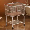 Cesto de Roupa Suja para Uso Doméstico, Cesto de Roupa de Quarto de Camada Dupla, Organizador de Armazenamento de Roupa Suja com Rodas, Lixeira Móvel para Armazenamento de Roupas Sujas