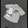Camisa de Manga Corta con Estampado de Personaje Oscuro, Estilo Visual de Marca Original de Moda para Hombre, Camisa Fresca de Verano Holgada a Cuadros de Media Manga