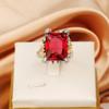 Anillo de mujer de circón de color clásico AliExpress nuevo joya de tesoro de color brillante anillo de circón cuadrado