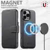 Funda para Teléfono con Tapa abatible e Inserción de Tarjeta, Magnética Dos en Uno, Soporte de Carga Inalámbrica, Funda de Cuero, Adecuada para Iphone18Promax