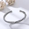 Pulsera de Plata Esterlina 925 al por Mayor Hierba Tang Pulsera Abierta Ajustable para Hombre y Mujer Patrón Trenzado Plata Tailandesa Joyería de Moda Punk