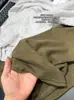 Camisa de Algodón de Bambú Estilo Vintage Americano, Cuello en V Grande, Manga Corta, Estilo Delgado de Verano, Holgada y Versátil (Cuello en V Manga Corta)