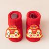 Procesamiento y Personalización de Muñeco Zodiaco de Dibujos Animados Festivo Rojo Grande Calcetines de Piso para Bebé con Cascabeles y Pegamento Calcetines para Recién Nacido