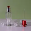 Em estoque na fábrica frasco de óleo essencial de 30ml frasco quadrado transparente com conta-gotas frasco de essência frasco de óleo essencial com fundo grosso