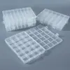 Caja de Almacenamiento de Plástico con Tapa de 24 Compartimentos Fijos para Fabricante, DIY, Multicompartimentos, para Piezas de Ferretería, Caja para Joyería y Cuentas