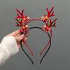 Accesorios Navideños para el Cabello de Bosque Relleno, Lindas Horquillas de Astas de Alce, Diademas, Horquillas para el Día del Niño, Flequillo, Adornos para la Cabeza de Mujer