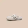 Pantuflas Peludas para Mujer para Otoño e Invierno, Uso Exterior, Forradas de Felpa, Cálidas, Versátiles, Marrones, Modernas, Suela Gruesa, Zapatos de Algodón Estilo Mary Jane