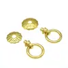 Nuevo Tirador de Anillo Amarillo Antiguo Estilo Chino de un Solo Agujero para Cajón de Botiquín, Tirador Circular Dorado de un Solo Agujero, Accesorios de Manija para Caja de Regalo