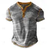 Camiseta Polo Masculina Minimalista 3D de Verão, Top com Estampa Texturizada 3D e Gola V de Manga Curta, Caimento Casual, Respirável