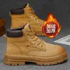 Botas de Trabajo Estilo Británico de Caña Alta Martin para Hombre, Botines Gruesos para Motocicleta Otoño/Invierno, Botas Casuales Retro para Hombre para Exteriores
