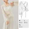 3658 Roupas de Dança Moderna para Mulheres Adultas Dança Malha Clássica Chinesa Manga Longa Elegante Solto Manga Bufante Top de Dança