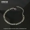 Pulseira Hip-Hop Masculina Europeia e Americana em Aço Titânio, Cor Dourada, Não Desbota, Lavável, Pulseira Cubana de Corrente Nk de Aço Inoxidável de Alta Qualidade