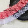 Nuevo ribete de encaje plisado a cuadros de 6CM para faldas Lolita hechas a mano DIY, accesorios para juguetes y mascotas, materiales decorativos