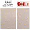 Papel de pegatina para uñas de flor de florete dorado de moda en internet, flor de papel, goma plana, polvo de oro, pegatina de uña de pétalo de dos colores, joyería DH