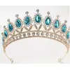Accesorios europeos y americanos para vestido de novia Corona gota Diamante Princesa actuación diadema de cumpleaños Corona punto al por mayor