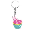 Llavero de Goma Suave de PVC con Forma de Pastel de Postre de Dibujos Animados Colgante para Mochila de Estudiante Cadena de Llavero Accesorios Venta al por Mayor