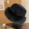 Gorro de felpa blanco para mujer, estilo coreano, de invierno, con aspecto de cara, pequeño, grueso y cálido, estilo japonés, con gran circunferencia de cabeza, resistente al frío y a las mareas.