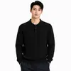 Camisa Polo de Malha Trançada Masculina Transfronteiriça Masculina Outono/Inverno Novo Estilo 2026 Casual de Negócios Manga Longa Top Masculino