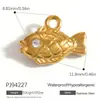 Yuhui Accesorios para Joyería DIY de Acero Inoxidable Transfronterizos Elementos Marinos Estilo Playa Colgante de Animal Pequeño con Pedrería en Forma de Corazón