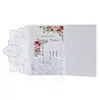 Tarjetas de felicitación de boda caladas transfronterizas, invitaciones de boda rosas, invitaciones de boda de estilo europeo con encaje, venta al por mayor desde la fábrica de origen