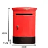 Buzón de Hierro Forjado Estilo Británico Montado en Pared con Cerradura, Caja de Amor