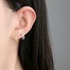 Aretes Originales de Diamante Brillante en Forma de Semicírculo para Mujer, Plata de Ley S925, Diseño Simple, Lujo Ligero, Gama Alta, Aretes Súper tipo Hada