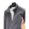 Chaqueta de forro polar para hombre de otoño e invierno con cuello alto, cierre de cremallera, sudadera engrosada, forro polar cálido, chaqueta de color liso