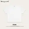 Camiseta de Verano para Adolescentes Suelta Europea y Americana 260g Color Sólido Desgastada para Hombre y Mujer Calleera Suelta de Algodón Manga Corta