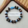 Pulsera de Grano de Café de Cerámica Jingdezhen, Refrescante y que no se decolora, Joyería de Alta Gama para Mujer, Accesorio Versátil de Nuevo Estilo Chino, Mayoreo