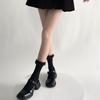 Japonês Doce Estilo Lolita Gaze Branca Vertical Tira Pilha Meias Emagrecimento JK Fio Meias de Algodão Meias Femininas de Comprimento Médio