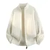 Suéter de Punto con Cuello Alto, Cremallera y Rayas Verticales para Hombre, Nuevo de Otoño e Invierno, Moda Juvenil Casual, Cárdigan, Ropa Exterior