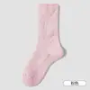 Meias Listradas Folgadas para Mulheres, Meias de Lã Coral Grossas e Quentes para Inverno, Meias Térmicas Isolantes de Chão para Casa Pós-parto