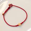 Pulsera de Plata S925 para Mujer Cuerda Roja Cuerda de Mano Tejida a Mano Florín Joyería Completamente Combinable Ajustable Joyería de Mano al Por Mayor