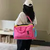Bolsa de viaje expandible de moda con bloques de color dopamina, bolsa de almacenamiento para viajes de negocios, bolsa de equipaje de mano portátil para viajes cortos, bolsa de gimnasio
