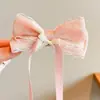Pinza para el pelo de cinta larga con lazo multicapa para niñas, Pinza de pelo de princesa linda, Pinza para el pelo trenzada de nuevo estilo