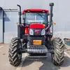Trator de Quatro Rodas Vermelho Oriental Lx904 com Câmbio de Marchas, Pneus Grandes, Cabine com Ar-Condicionado, Trator Agrícola