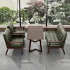 Sillón Sofá Estilo Madera Maciza, Set de Cafetería y Té de Leche, Combinación de Mesa y Sillas de Comedor, Cabina Retro para Restaurante Catering Casa de Té Comercial