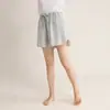 Shorts de pijama a rayas para pareja de verano, doble capa de gasa, algodón Clase A, shorts casuales simples para el hogar para hombres y mujeres, adecuados para usar al aire libre