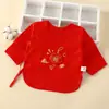 Camiseta de medio cierre para recién nacido, talla 59, roja, algodón puro, transpirable, manga larga, adecuada para bebés, top para bebé