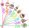 Canudos com Tema de Bolo de Aniversário, Canudos Reutilizáveis