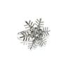 Anillos para Servilletas Copo de Nieve Navideño Transfronterizos Hotel Restaurante Vajilla Decoración Soportes para Servilletas de Metal Plateado Venta al Por Mayor
