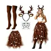 Disfraz de Reno Navideño Cosplay Halloween 2026 Disfraz de Cornamenta de Reno Disfraz de Reno Navideño para Adultos, Niños y Mujeres