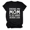 Criando a mi Mamá Amazon Ebay Sitio Independiente Comercio Exterior Transfronterizo Cómoda Sencilla Camiseta de Mujer de Cuello Redondo Manga Corta