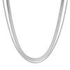Collar Versátil Transfronterizo Europeo y Americano de Doble Capa de 4 mm Cadena de Serpiente Cadena de Cuchilla Moda Acero Inoxidable Chapado en Oro de 18 Quilates para Mujer