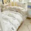 Juego de Ropa de Cama Individual de Tres Piezas de Algodón Puro para Dormitorio de Estudiantes Universitarios, Juego de Cuatro Piezas de Sábana y Funda de Edredón de Algodón