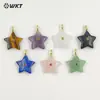 Wt-P2099 Joias Fofas em Formato de Estrela Geométrica de Obsidiana e Cristal Branco com Zircônia Colorida Pequena Inlaid Acessórios DIY