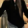 Sudadera de forro polar de doble cara con media cremallera, color liso, capa base, manga larga, nuevo estilo otoño e invierno, cuello alto pequeño, versátil, corte ajustado, efecto adelgazante, top para mujer