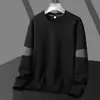 Camiseta de Manga Comprida para Primavera e Outono Masculina Gola Redonda Pulôver Solto Novo Hoodie de Início de Outono Roupa Casual Versátil Masculina